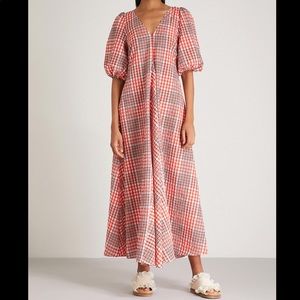 Ganni- Charron Dress Big Apple Red Plaid